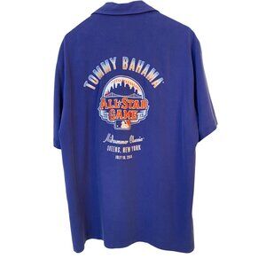 Tommy Bahama MLB 2013 All-Star Game Shirt M 100% Silk Blue RCC10442 Queens NY